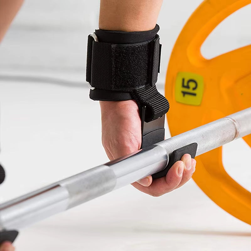 Professional Weight Lifting Hook Grips with Wrist Wraps and Hand-Bar Straps for Enhanced Gym Performance